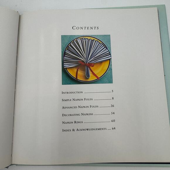 Napkin Folds Beautifully Styled Napkins for Every Occasion Book 2008 Hardcover - Picture 5 of 9
